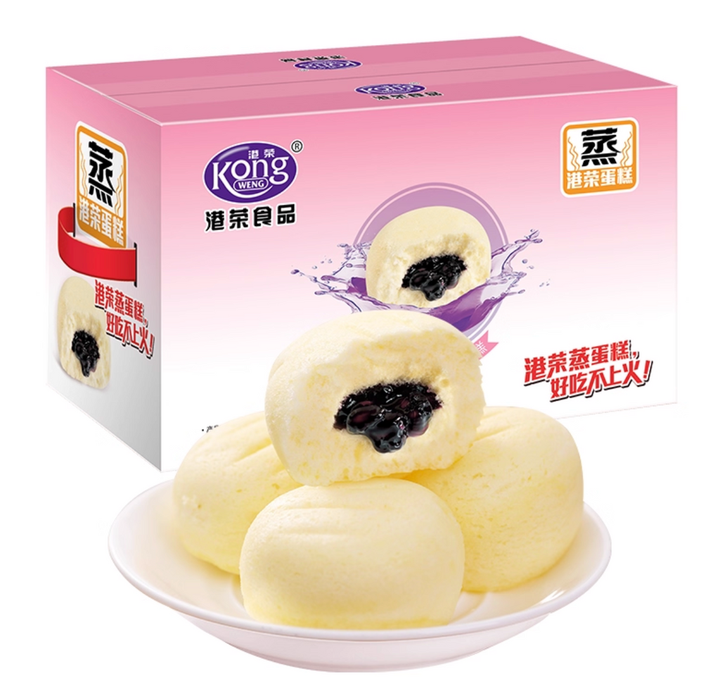 KONGWENG Blueberry Steamed Cake – Soft, Fruity & Fluffy Delight