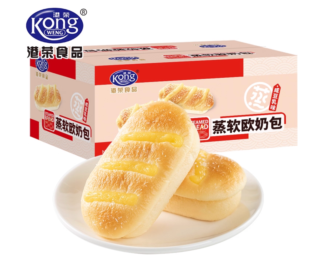 KONGWENG Steamed Bread – Savory Soy Milk Soft Euro Bun