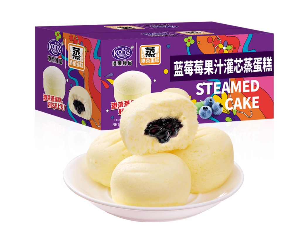 KONGWENG Blueberry Steamed Cake – Soft, Fruity & Fluffy Delight
