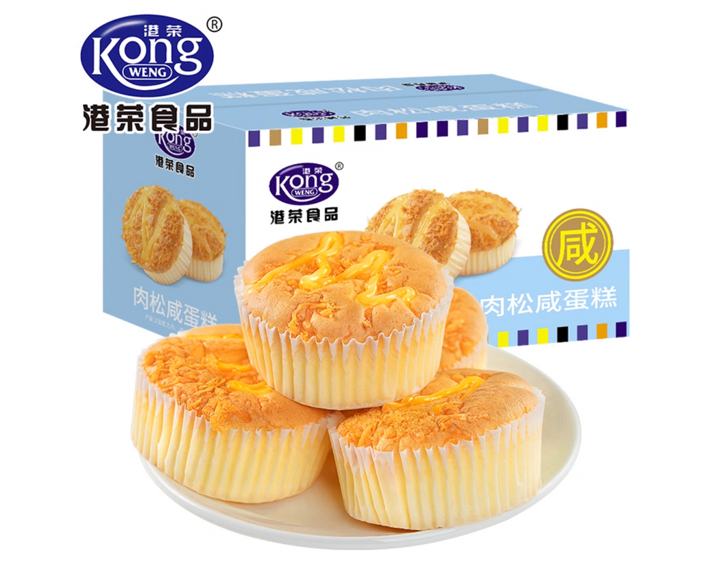 KONGWENG Savory Chiffon Cake with Cheese Sauce & Pork Floss – Soft, Fluffy & Umami-Rich