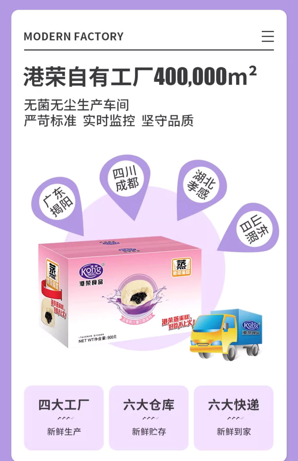 KONGWENG Blueberry Steamed Cake – Soft, Fruity & Fluffy Delight